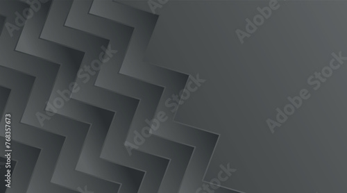 gray gradient background 3d effect, gray banner with gray color zig zag pattern © jose