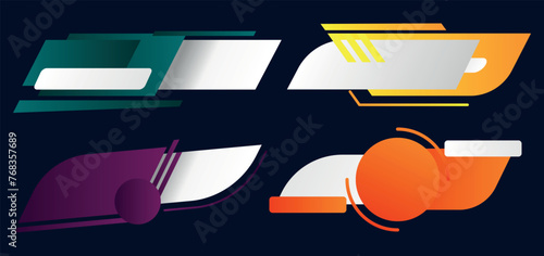 set of creative and modern banner designs, retro modern banner ribbons