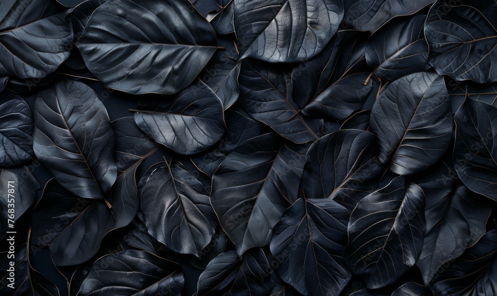 Dark moody leaves arrangement with deep textures - Moody and artistic shot of dark leaves showcasing their intricate textures, evoking feelings of growth and natural beauty Dark moody leaves arrangement with deep textures - Moody and artistic shot of dark leaves showcasing their intricate textures, evoking feelings of growth and natural beauty