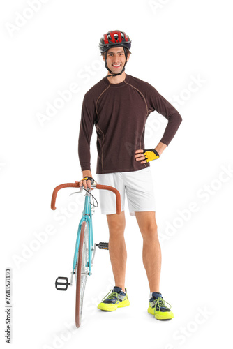 Young male cyclist with bic...