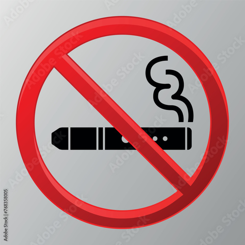 vape prohibited vector, vaping prohibited icon