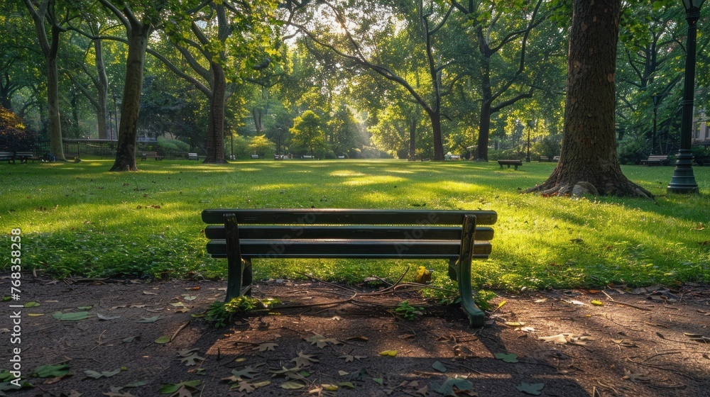 Serene Green Park Landscape with Trees and Grass Serene Green Park Landscape with Trees and Grass