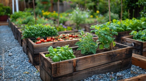 Abundant Harvest: Raised Garden Beds in a Vibrant Community Kitchen Garden