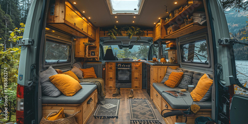 A camper home design with b...