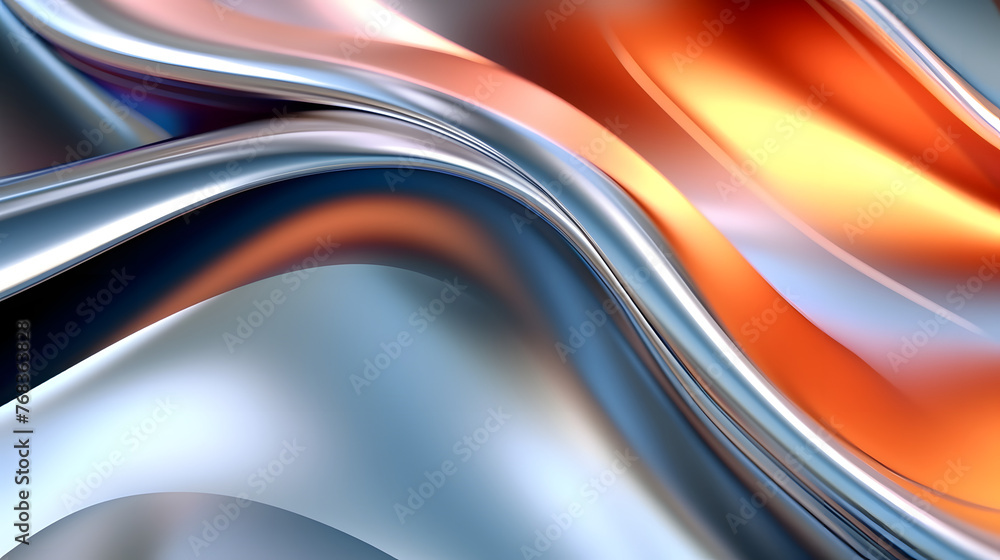 Obraz premium Technology liquid metal abstract graphic poster web page PPT background with generative