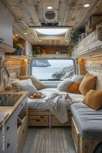 A camper home design with b...
