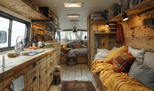 A camper home design with b...
