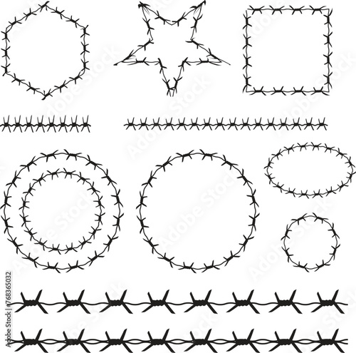 Barbed Wire vector For Print, Barbed Wire Clipart, Barbed Wire vector Illustration