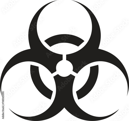 Black and white bio hazard sign - vector illustration.
