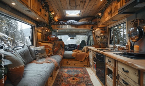 A camper home design with b...