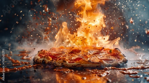 Fiery Pizza Burst in Action © GoGameGod