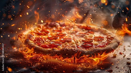 Fiery Pepperoni Pizza on Blaze