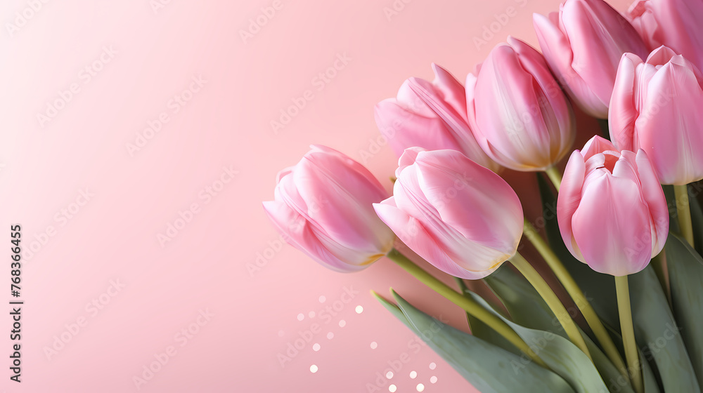 Tulip flowers in pastel colors