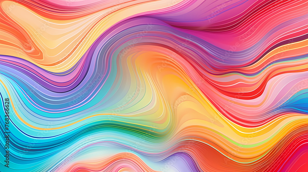 Obraz premium Flowing colorful glowing psychedelic abstract background art