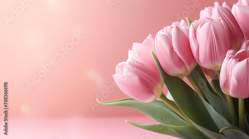 Tulip flowers in pastel colors