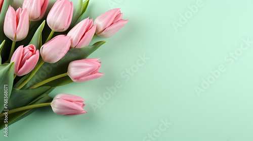 Bouquet of tulips on beautiful background