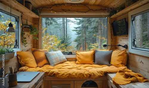 A camper home design with b...