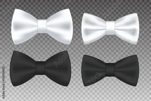 Black and white bow tie in realistic vector