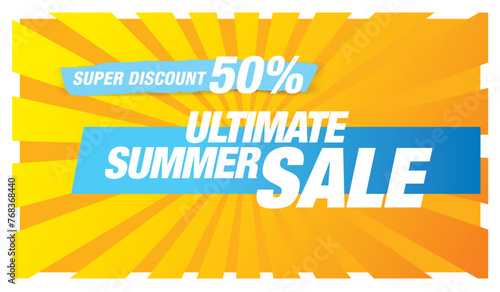 summer sale template banner, vector illustration
