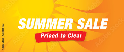 summer sale template banner, vector illustration
