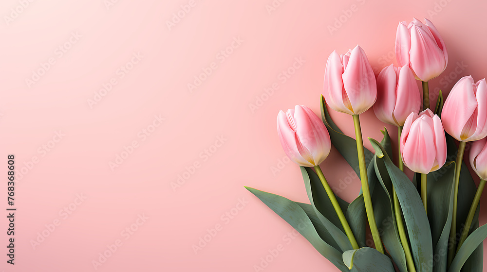 Fototapeta premium Bouquet of tulips on beautiful background