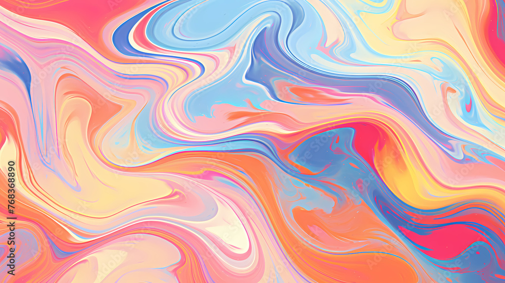 Fototapeta premium Flowing colorful glowing psychedelic abstract background art