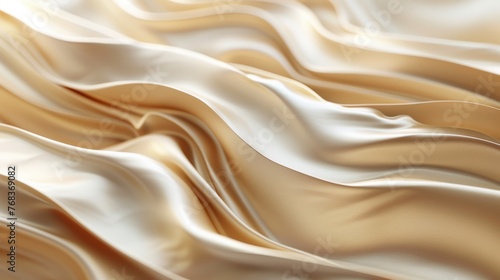 Luxurious Golden Silk Fabric Waves