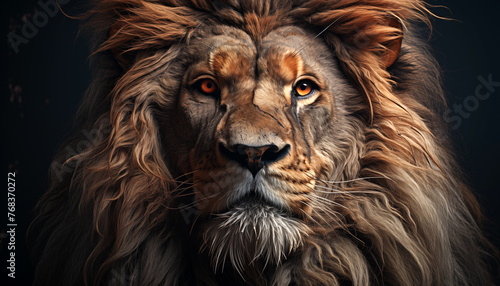 Lion wallpaper image background created with a generative ai technology 