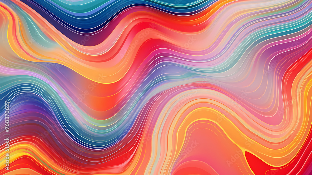 Obraz premium Flowing colorful glowing psychedelic abstract background art