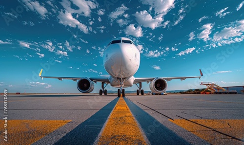 An aircraft parked in the hangar