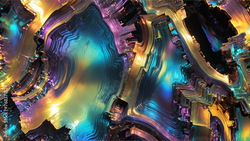 abstract colorful crystal cave