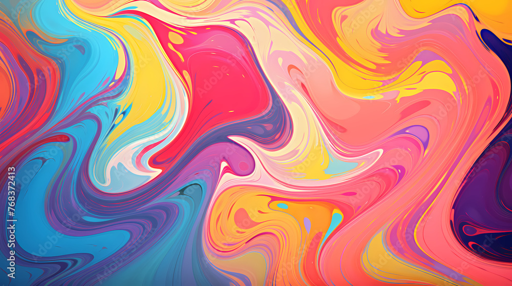 Multicolored pattern with abstract waves