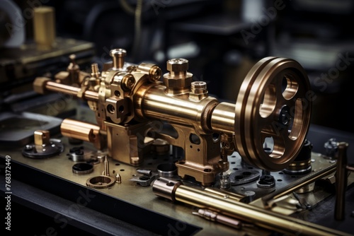 The Art of Engineering: A Detailed Look at a Brass Tube in a Factory Setting