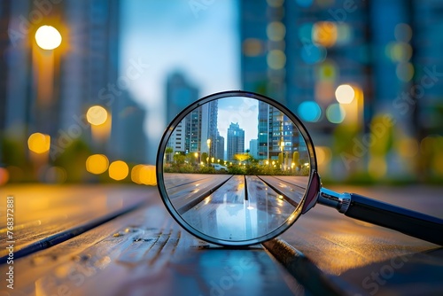 Analyzing the Real Estate Market and Homebuyer Preferences Through a Magnifying Glass. Concept Real Estate Market Trends, Homebuyer Preferences, Data Analysis, Housing Market Insights