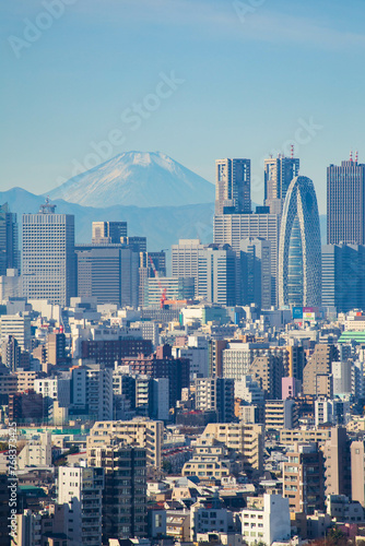 東京都市風景 文京区 文京シビックセンターから新宿方面を望む