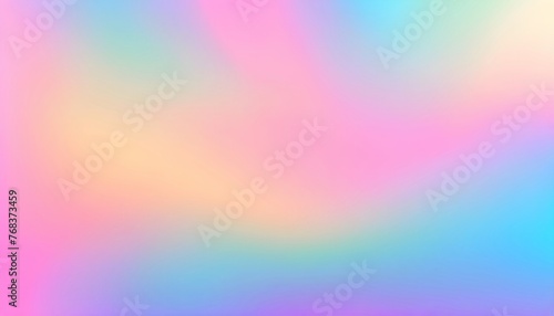Holographic Unicorn Gradient. Trendy neon pink purple very peri blue teal colors soft blurred background © BACKART