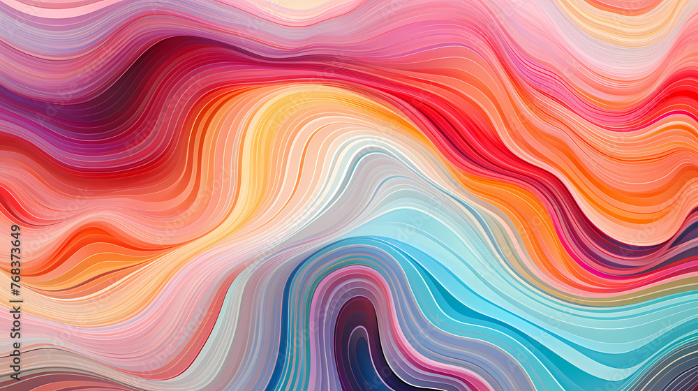 Multicolored pattern with abstract waves