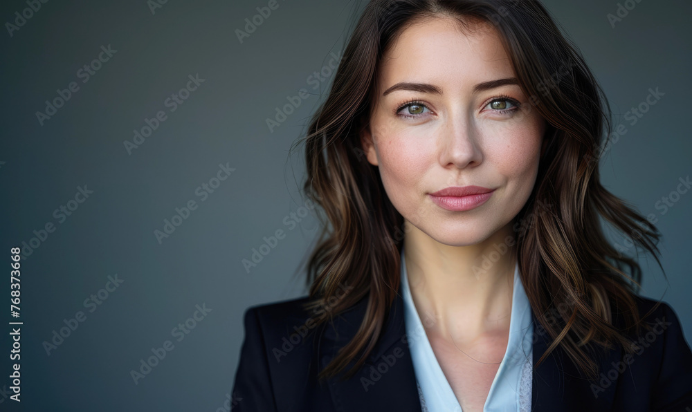 A female television producer, poised to greet viewers A female television producer, poised to greet viewers