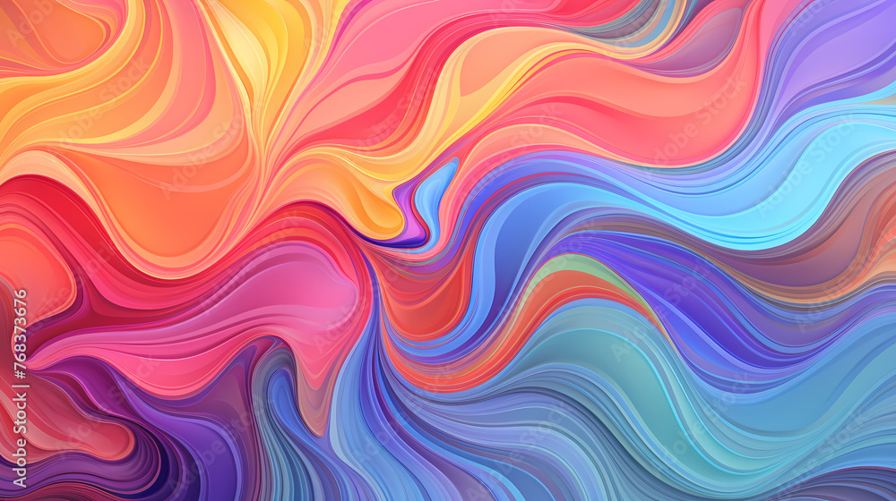 Obraz premium Multicolored pattern with abstract waves