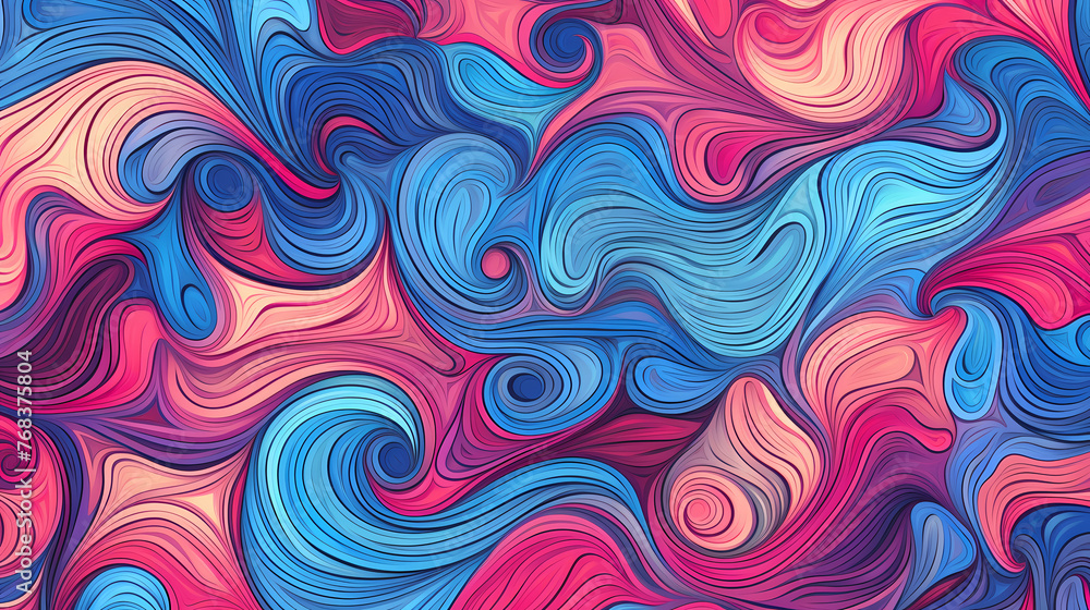 Obraz premium Psychedelic multicolored abstract background with swirls