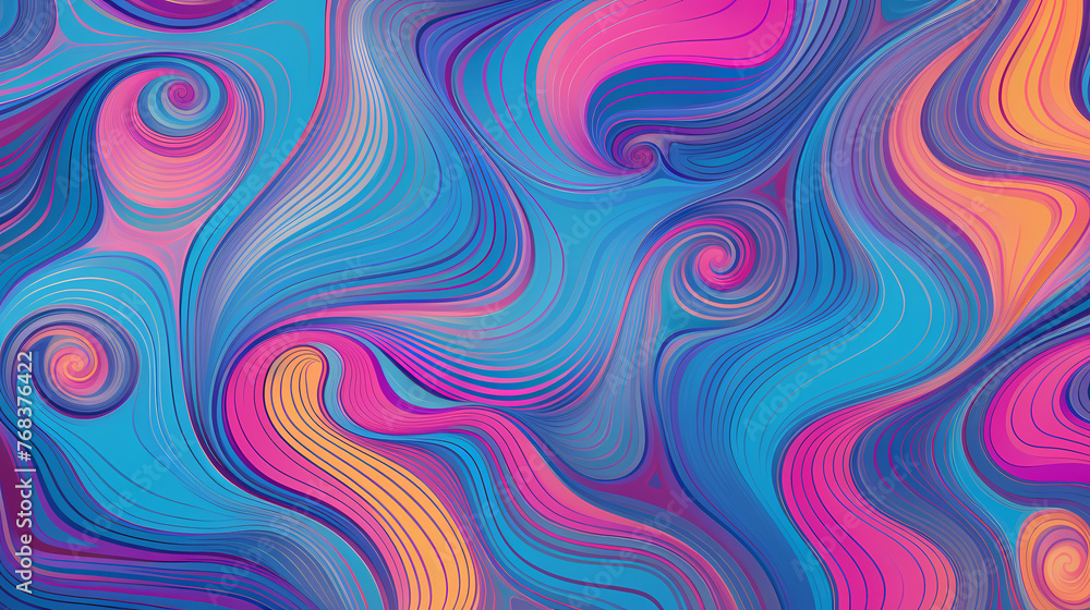 Fototapeta premium Psychedelic multicolored abstract background with swirls