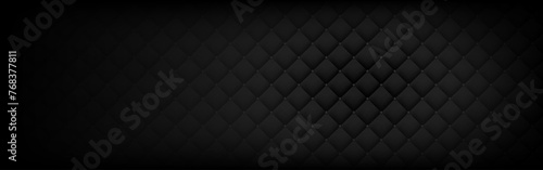 Black luxury leather pattern background. Horizontal design for background, backdrop. Vector illustration. 