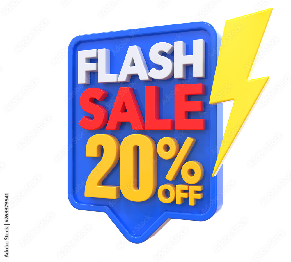20 Percent Flash Sale Off 3D Render