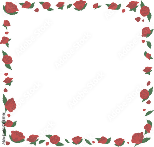 Rose flower frame border illustration