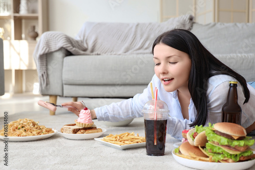 Young woman with unhealthy ...