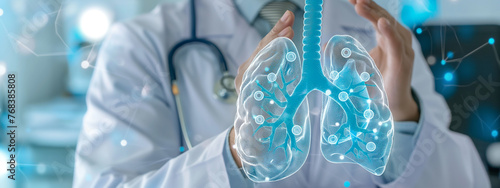 lung diseases, close up lung x-ray model concept