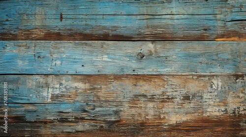Vintage colorful grunge wooden plank texture wall with cracked paint background created with Generative AI Technology 