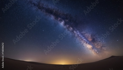 Milky Way Landscape  An Islamic Background with Starry Night for Eid al Fitr