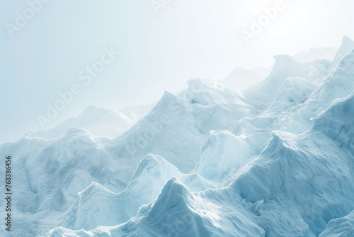 Chilled Landscape of Iceberg Peaks Against a Cool Blue Background photo