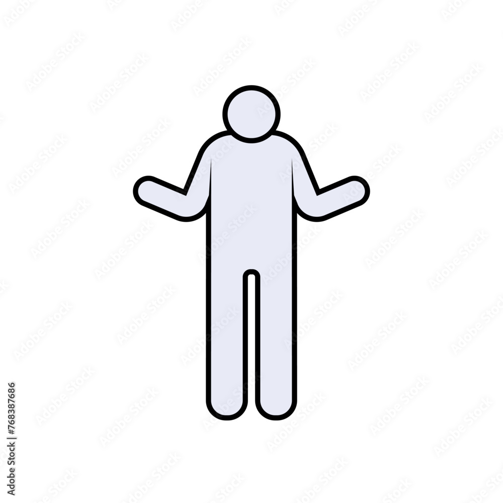 Obraz premium Confused Man, Possibility Icon. Chance, Probability Symbol.